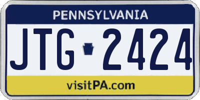 PA license plate JTG2424