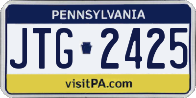 PA license plate JTG2425