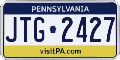 PA license plate JTG2427