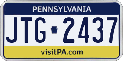 PA license plate JTG2437