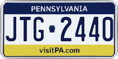 PA license plate JTG2440