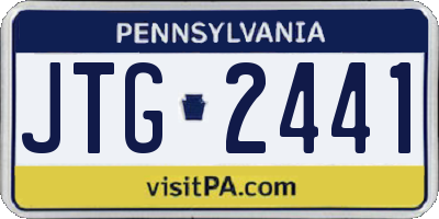 PA license plate JTG2441