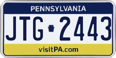 PA license plate JTG2443