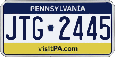 PA license plate JTG2445