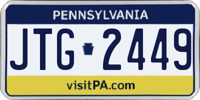 PA license plate JTG2449