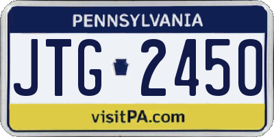 PA license plate JTG2450