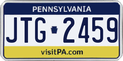 PA license plate JTG2459