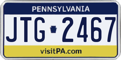 PA license plate JTG2467