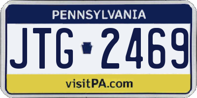 PA license plate JTG2469