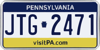 PA license plate JTG2471