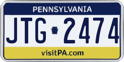 PA license plate JTG2474