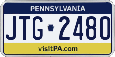 PA license plate JTG2480