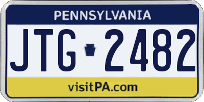 PA license plate JTG2482