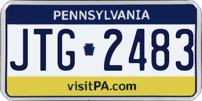 PA license plate JTG2483
