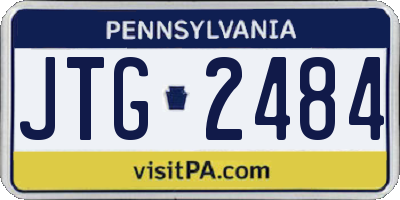 PA license plate JTG2484