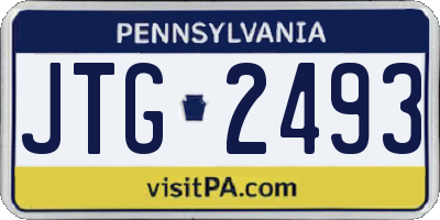 PA license plate JTG2493