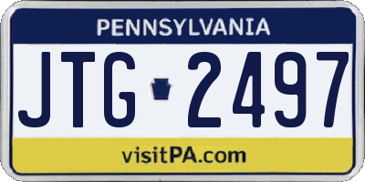 PA license plate JTG2497