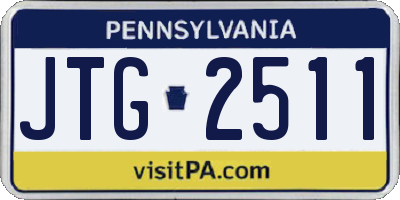 PA license plate JTG2511