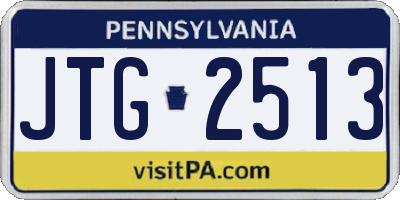PA license plate JTG2513