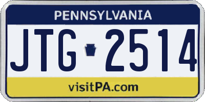 PA license plate JTG2514