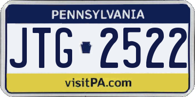 PA license plate JTG2522