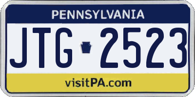 PA license plate JTG2523