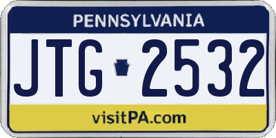 PA license plate JTG2532