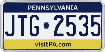 PA license plate JTG2535