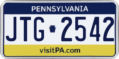 PA license plate JTG2542