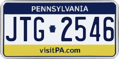 PA license plate JTG2546