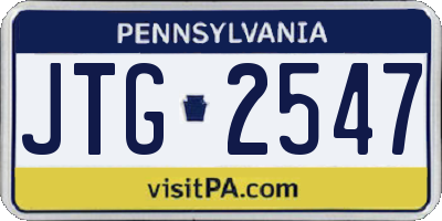 PA license plate JTG2547