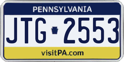 PA license plate JTG2553