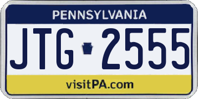 PA license plate JTG2555