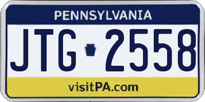 PA license plate JTG2558