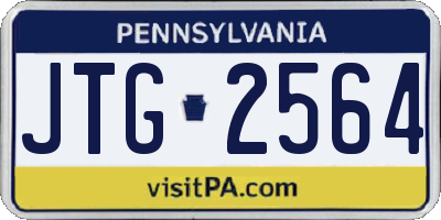PA license plate JTG2564