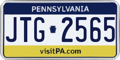 PA license plate JTG2565