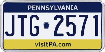 PA license plate JTG2571
