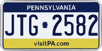 PA license plate JTG2582