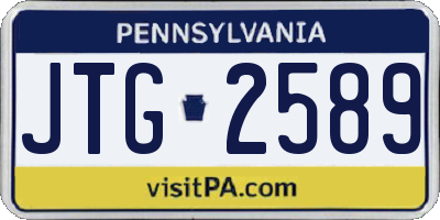 PA license plate JTG2589