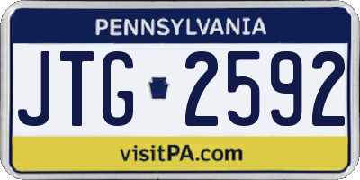 PA license plate JTG2592