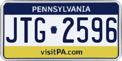 PA license plate JTG2596