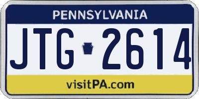 PA license plate JTG2614