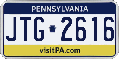 PA license plate JTG2616