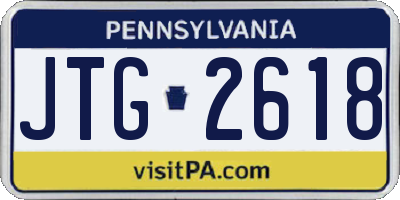 PA license plate JTG2618