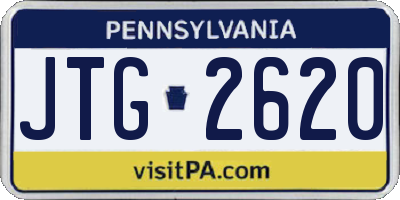 PA license plate JTG2620