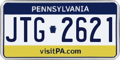 PA license plate JTG2621