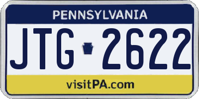 PA license plate JTG2622