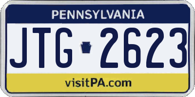 PA license plate JTG2623