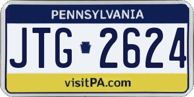 PA license plate JTG2624