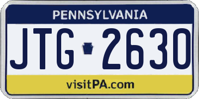 PA license plate JTG2630